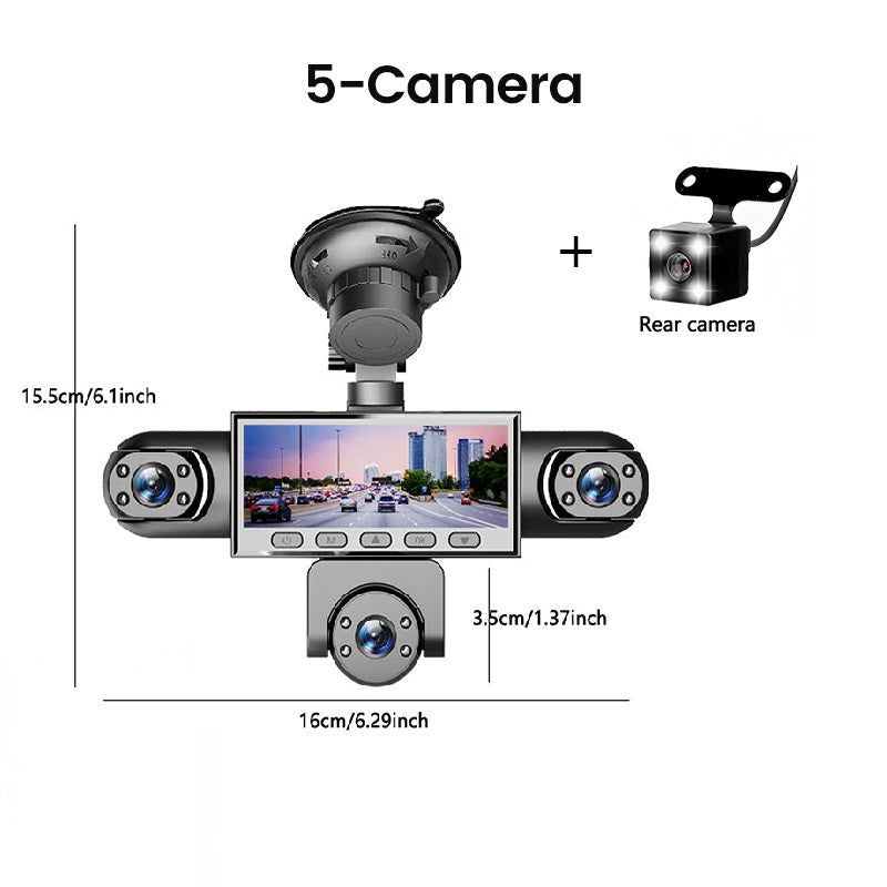 📹🚗Cámara de Tablero Multi-Lente HD 1080P con Visión Nocturna