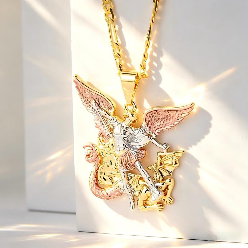 📢📢¡50% OFF!! ⏰Collar Colgante Ángel Guardián Tricolor🪷📿