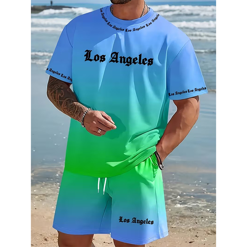 🌊🔥 ¡VENTA 2026 – 50% DE DESCUENTO! Conjunto Casual de 2 Piezas Estampado de Verano para Hombre – Camisa y Shorts, Fresco y con Estilo 🏝️👕