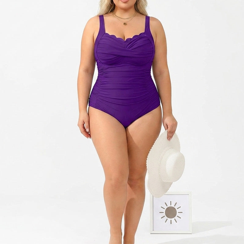 🏖️🔥 ¡50% DE DESCUENTO! Traje de Baño Clásico de Una Pieza Talla Grande para Mujer – Corte Ajustable, Sujetador con Copa y Tejido Resistente al Cloro 🌊👙