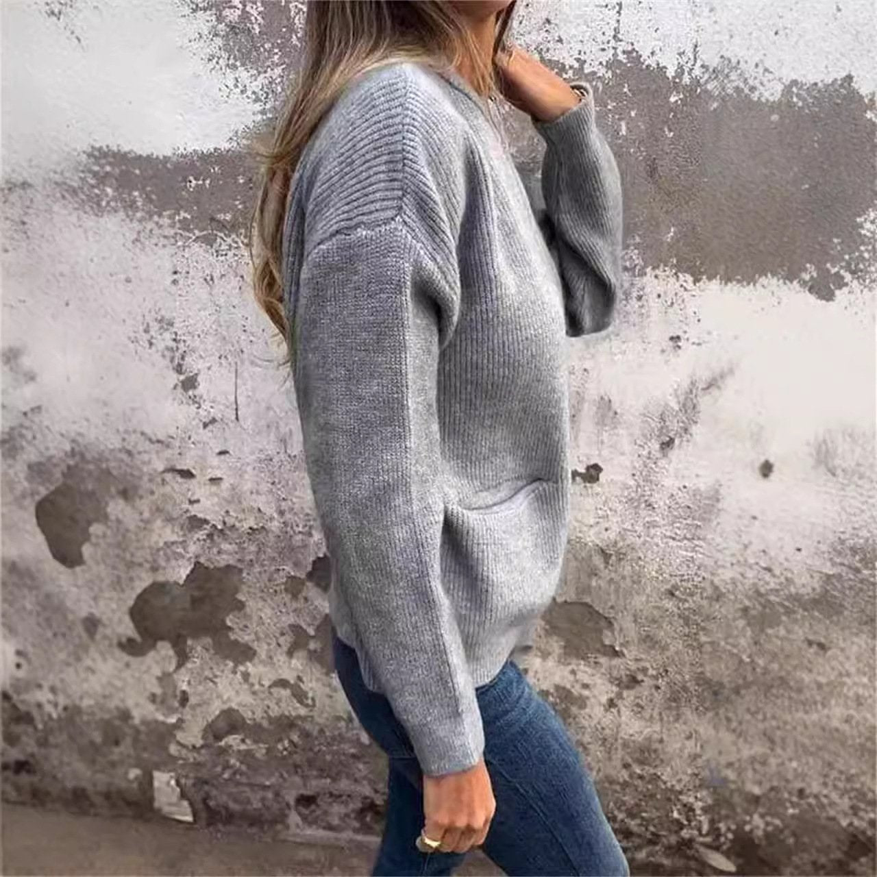 Chaqueta de Punto para Mujer | Casual Versátil con Bolsillos | Ideal para Otoño e Invierno