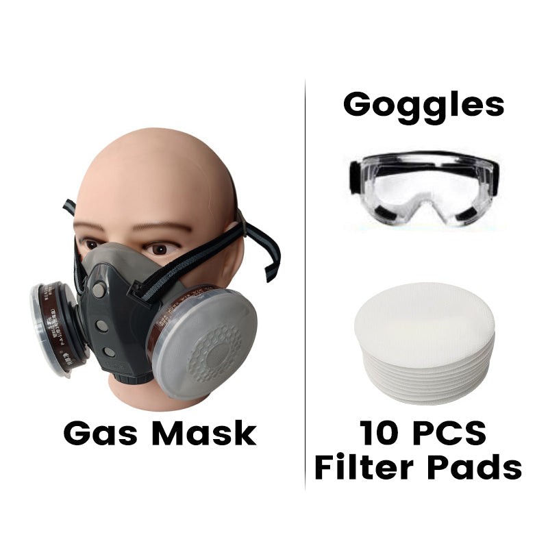Gases Peligrosos?6 Industrias! Máscara 2 Filtros Carbón+Anti-Fugas! Sello EPDM+🔄 Doble Función! ¡Seguridad Total!⚡️