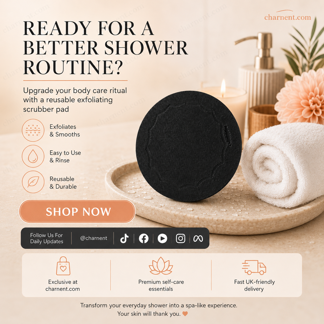 🚿🧖‍♀️ ¡50% DE DESCUENTO! Almohadillas Exfoliantes para Ducha – Elimina Células Muertas, Activa la Circulación y Deja la Piel Sedosa ✨