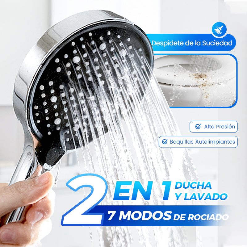 Cabezal de ducha ajustable de alta presión con efecto lluvia