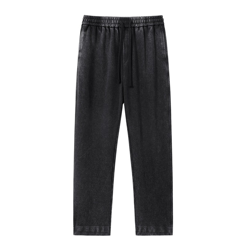 Men’s Acid-Wash Cotton Sweatpants – Relaxed Fit