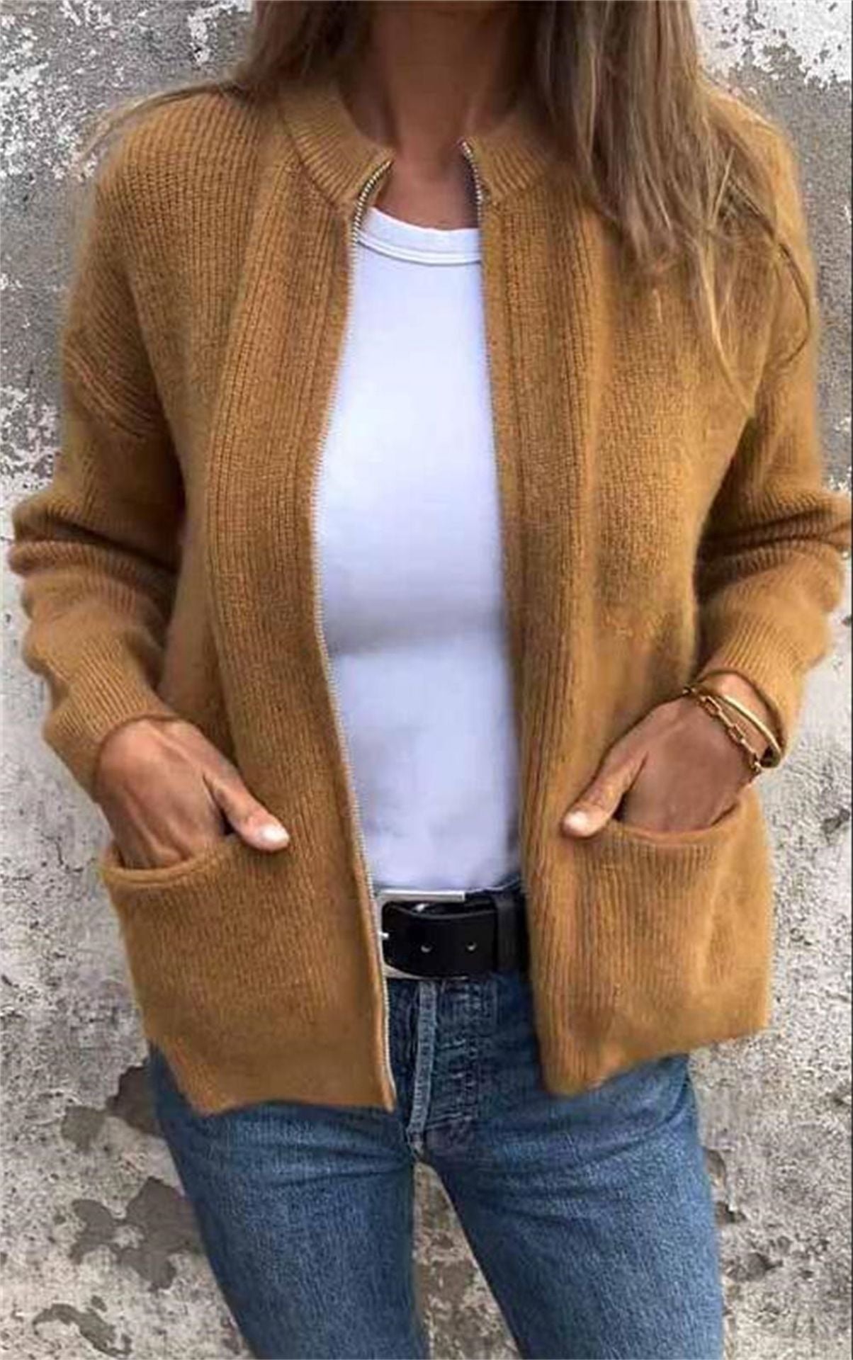 Chaqueta de Punto para Mujer | Casual Versátil con Bolsillos | Ideal para Otoño e Invierno