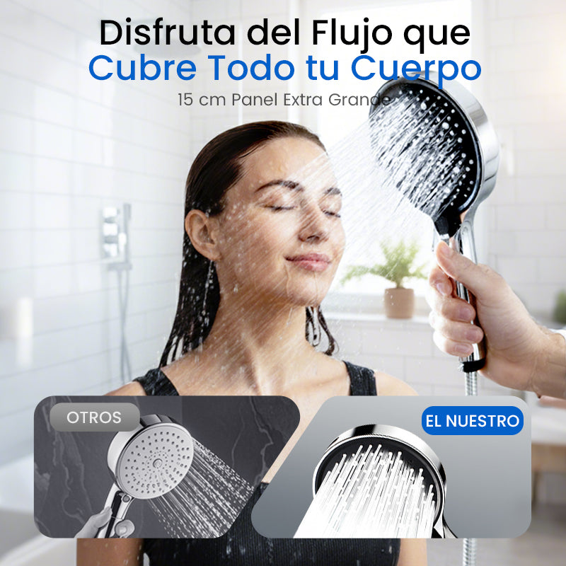 Cabezal de ducha ajustable de alta presión con efecto lluvia