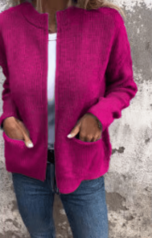Chaqueta de Punto para Mujer | Casual Versátil con Bolsillos | Ideal para Otoño e Invierno