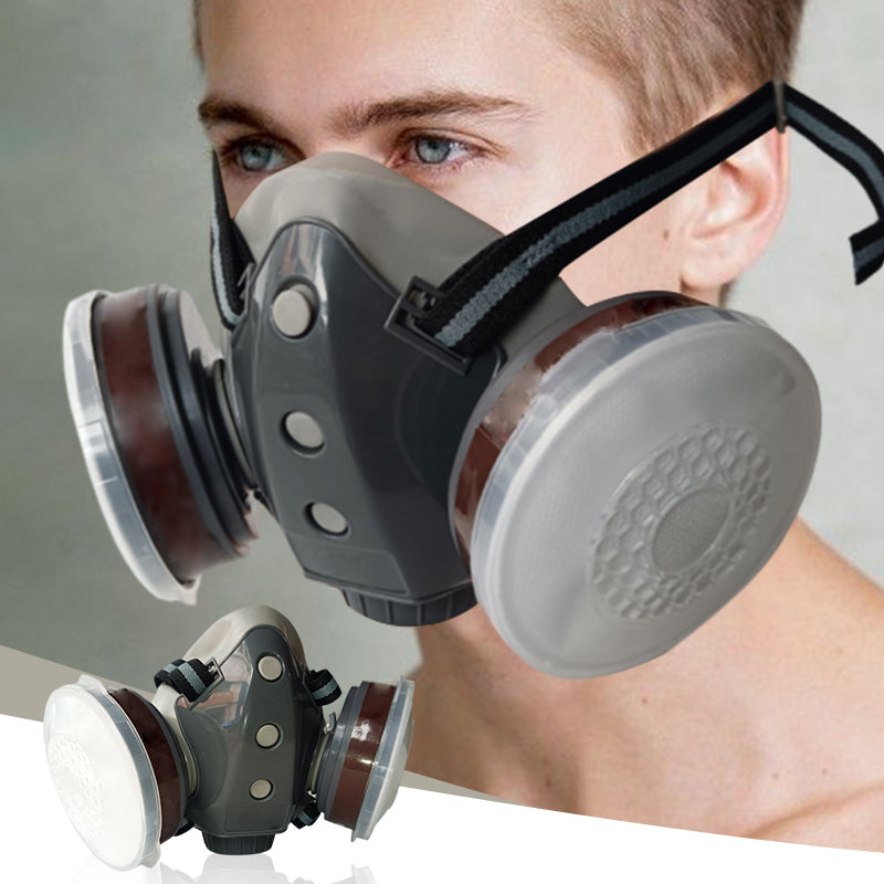 Gases Peligrosos?6 Industrias! Máscara 2 Filtros Carbón+Anti-Fugas! Sello EPDM+🔄 Doble Función! ¡Seguridad Total!⚡️