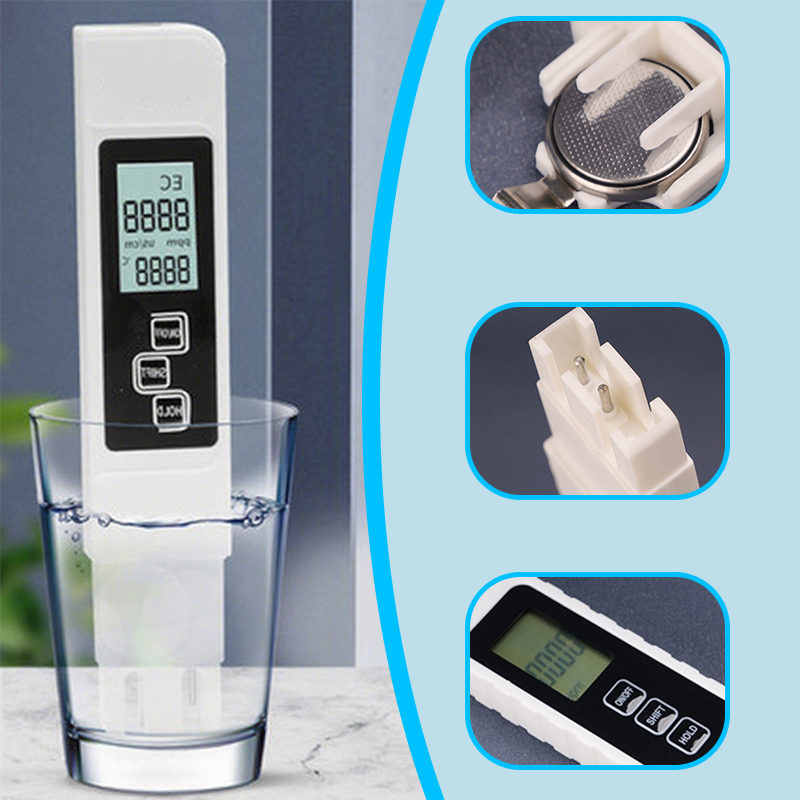 ✨ Medidor de calidad del agua TDS 3 en 1: mide el pH, el cloro y la dureza con pantalla LCD para piscinas y acuarios 🌊📱