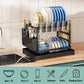 🔥🍽️ ¡50% DE DESCUENTO! Escurridor de Platos 2 Niveles – Organizador de Sobremesa con Rejilla de Drenaje para Cocina 🏠