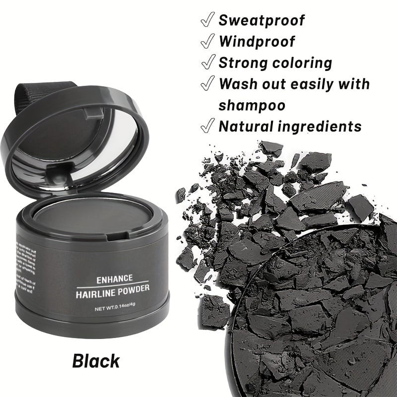 🔥💗 Polvos para raíces y rebrotes: naturales, resistentes al agua y aptos para todos los colores (con espejo y borla)