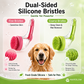 Cepillo de baño para mascotas con mango largo y dispensador de champú
