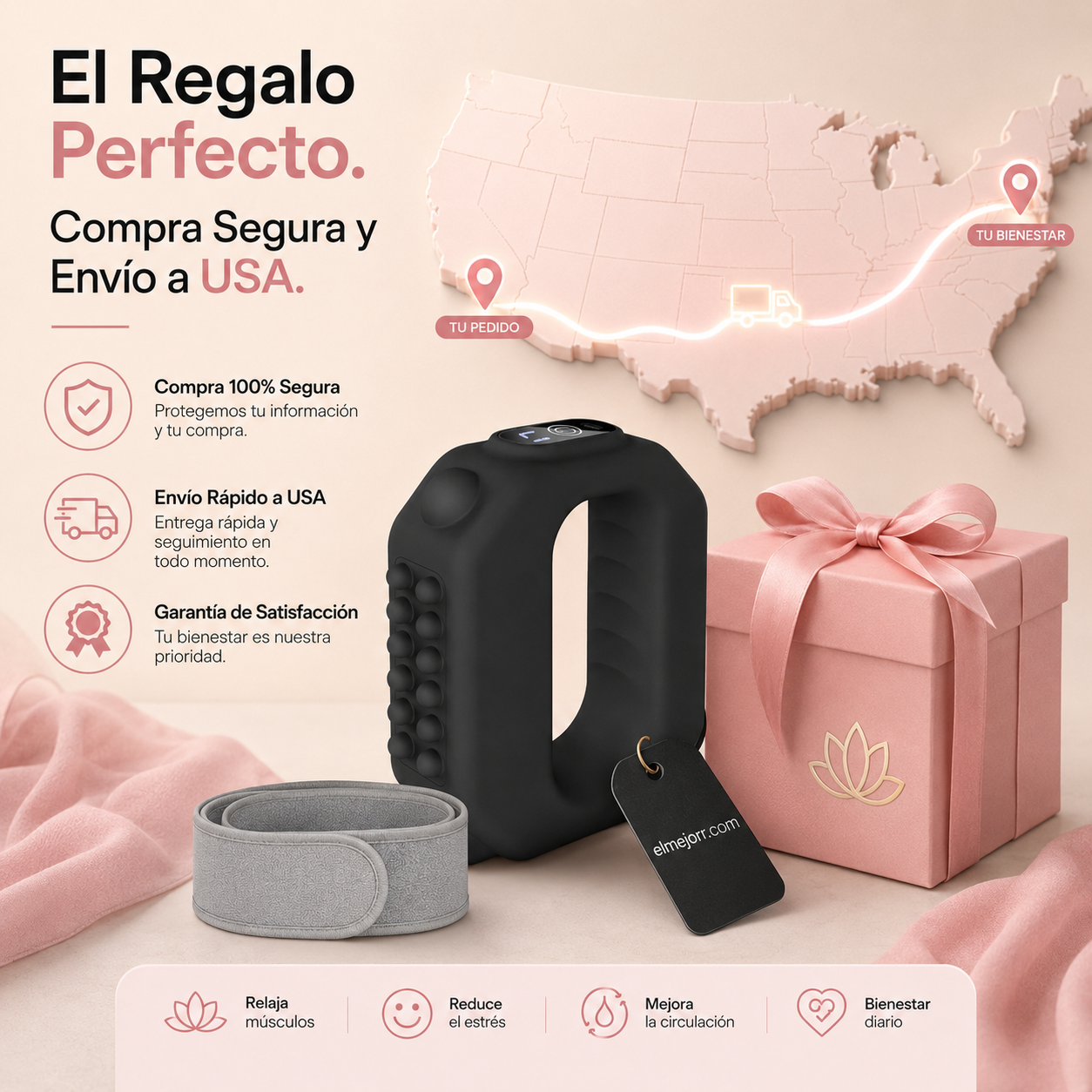 🏆Anillo de masaje eléctrico de 5 velocidades, con correa ajustable🌿👑