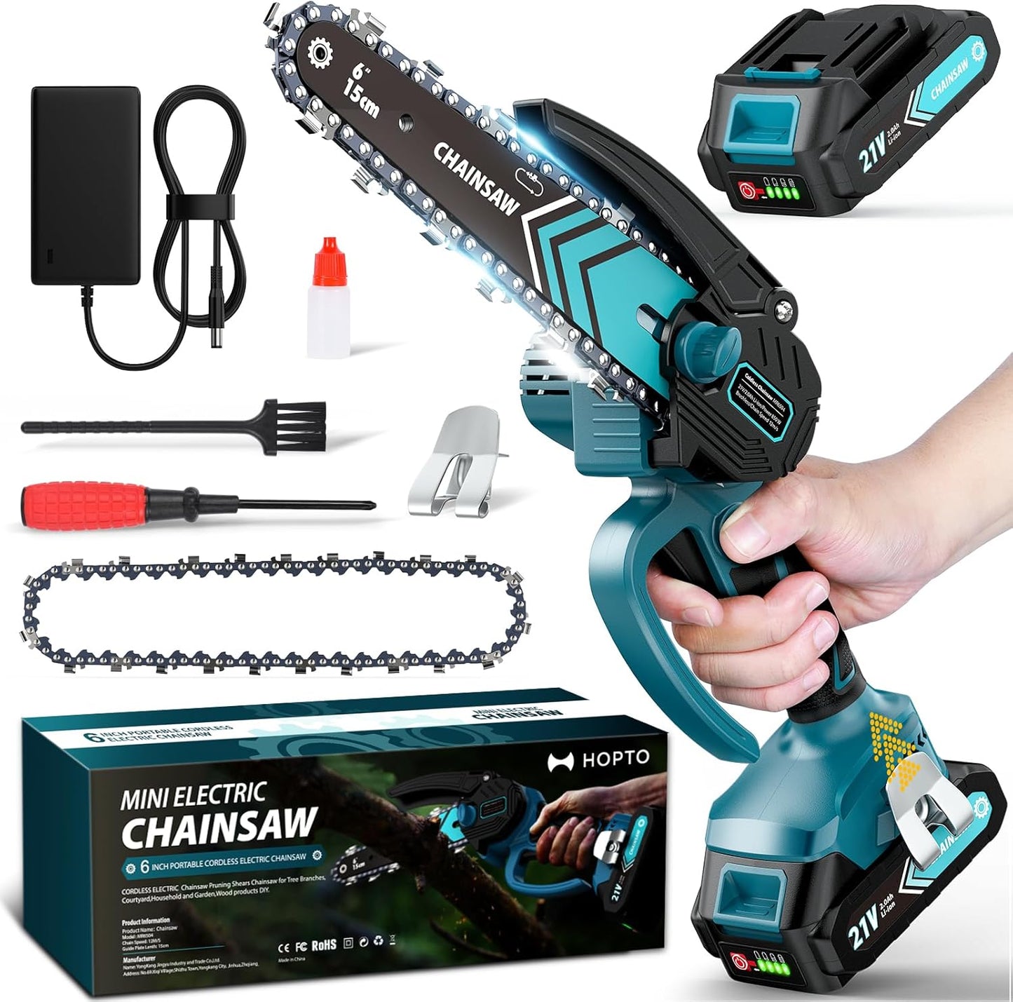 🔥Promoción por Tiempo Limitado 55% DESCUENTO🔥Mini Motosierra Inalámbrica de 6 Pulgadas con 2 Baterías
