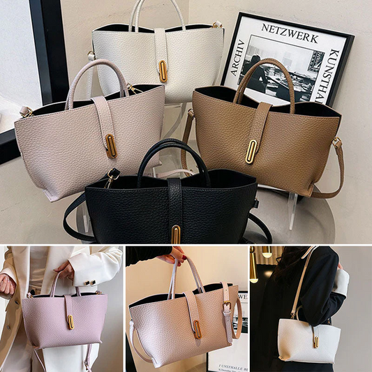 🌸Uitverkoop 50% UIT🌸💎Elegante Franse stijl handtas in effen kleur voor vrouwen