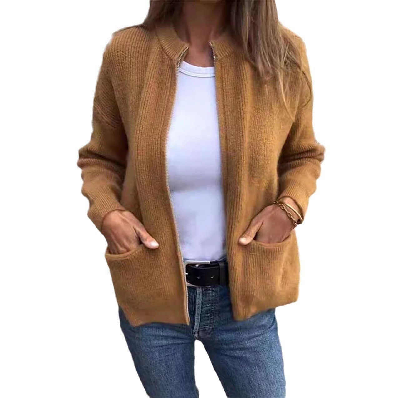 Chaqueta de Punto para Mujer | Casual Versátil con Bolsillos | Ideal para Otoño e Invierno