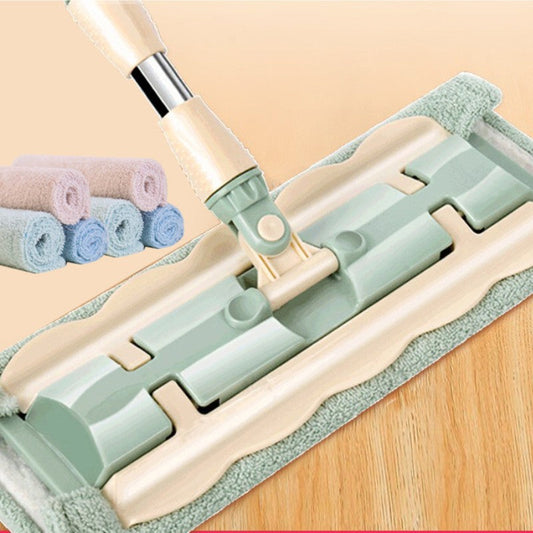 🏆Hot Sale 50% KORTING⏳Flat Mop with Stainless Steel Handle, come with Reusable Washable Mop Cloths
