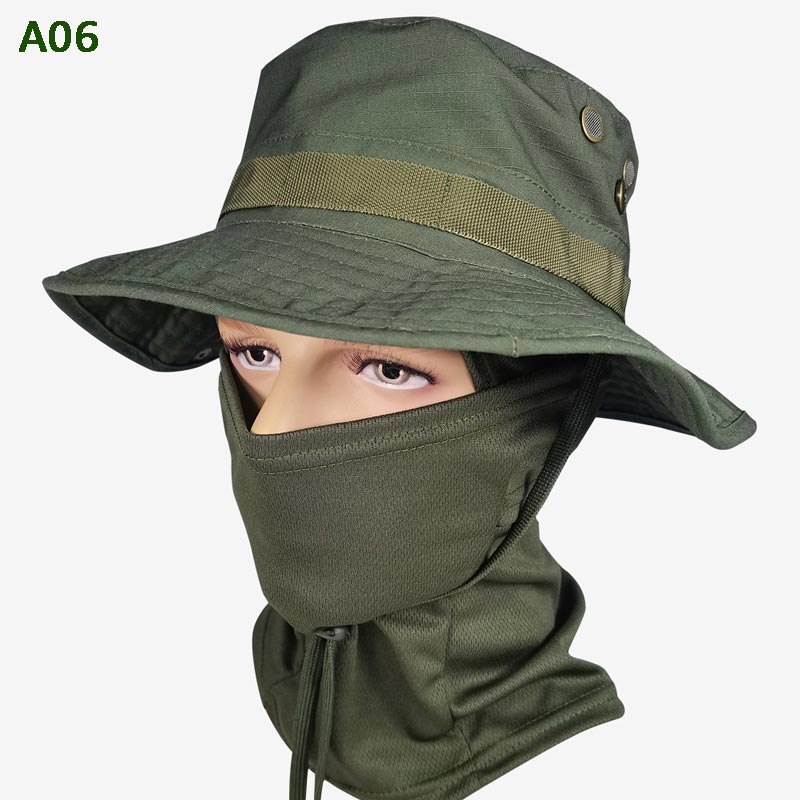 Sombrero de pesca de camuflaje 2 en 1 y envoltura de cuello de máscara