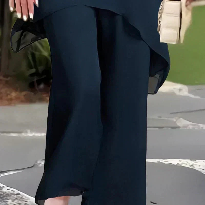 💝 Conjunto de dos piezas de gasa para mujer, talla grande, estilo modern