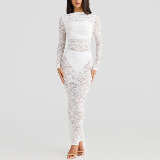 🌹👗Limited Time 50% OFF💃 Sexy Backless Lace Maxi Dresses - Sierlijk kant, sexy backless design, perfect voor de zomer!