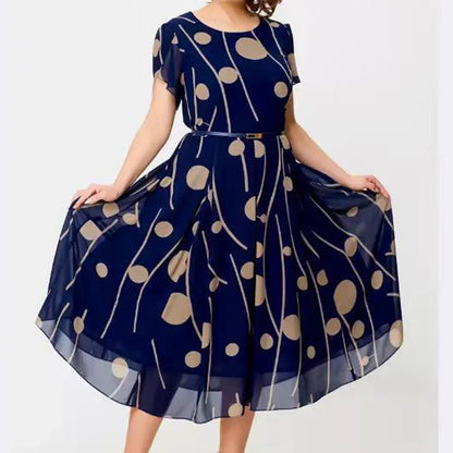 Polka Dot Print Mesh Kurzarm Kleid💙