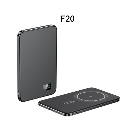 Magnetische draagbare draadloze oplader met LED-scherm