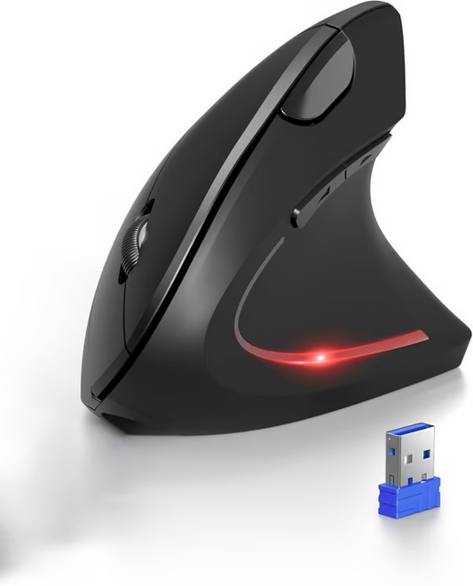 Draadloze USB oplaadbare ergonomische verticale optische muis