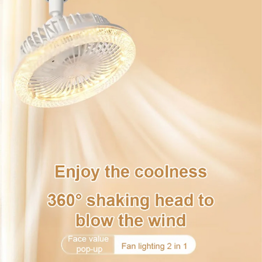 E27 360° Rotating Ceiling Fan with Remote Control