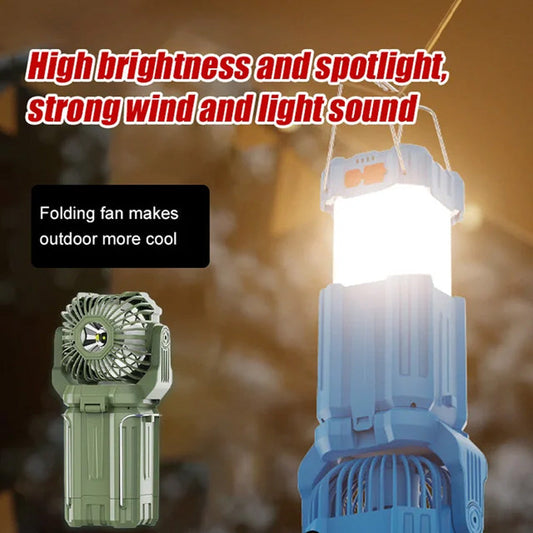 💡Zonne-LED Sterke Lichte Buitenventilatorlantaarn🔋（Gratis bezorging）