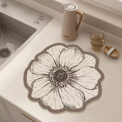 ⏳Tijdgebonden Speciaal💦Bloemvormige vaatdroogmat voor aanrecht