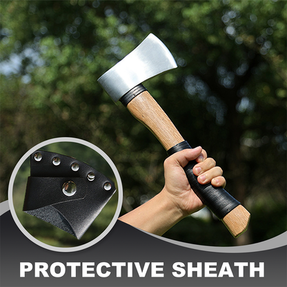 Duurzame bijl met houten handvat👍