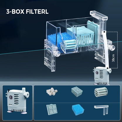 💦Circulatiefilterbox voor aquaria met waterpomp