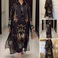 Women’s Printed V-Neck Loose Long-Sleeve Maxi Dress