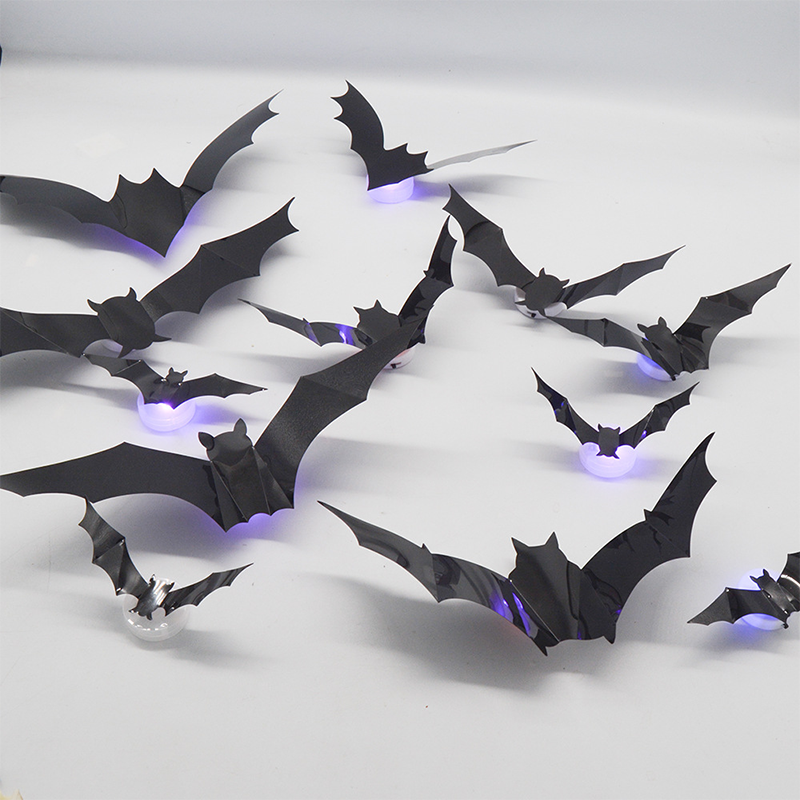 🦇 Decoración de Halloween: Lámpara de Pared LED 3D con Forma de Murciélago