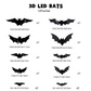 🦇 Decoración de Halloween: Lámpara de Pared LED 3D con Forma de Murciélago
