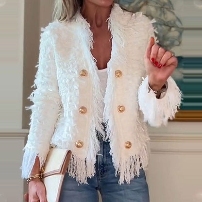 ⏳Tijdelijke aanbieding⏰Damesmode Button Tassel Korte Jas🧥