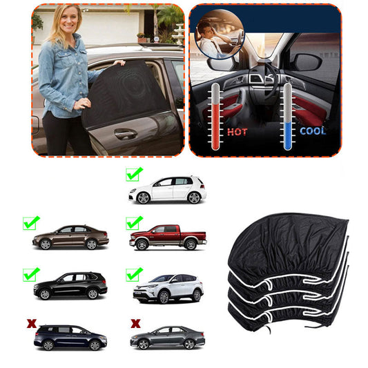 2 stuks ademende mesh-zonwering voor autoruiten