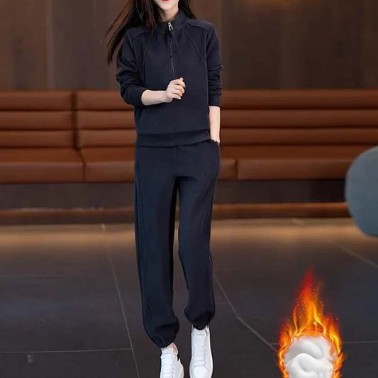 Casual 2-Delige Set: Hoodie met Halve Ritssluiting & Broek💥50% UIT📢📢Laatste 3 uur: Grote uitverkoop ⌛⌛