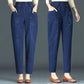 Dames Elastische Jeans met Hoge Taille en Rechte Pijpen