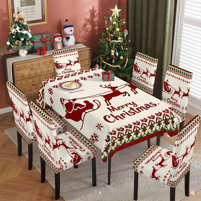 Joyful Festive Classic Christmas Tablecloth