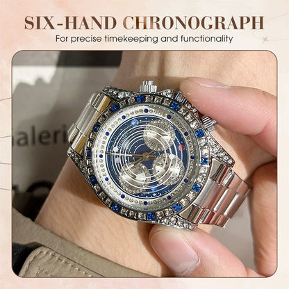 🔥 ¡Oferta Caliente! 🔥 Reloj Automático Esquelético para Hombres TINAIBIN – Doce Signos del Zodíaco & Cielo Estrellado con Diamantes