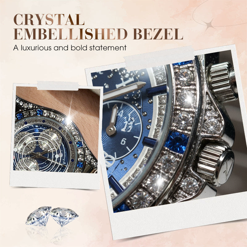 🔥 ¡Oferta Caliente! 🔥 Reloj Automático Esquelético para Hombres TINAIBIN – Doce Signos del Zodíaco & Cielo Estrellado con Diamantes