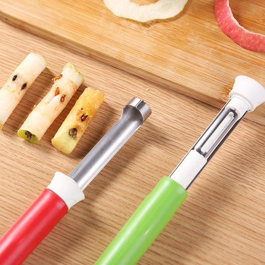 🍎🔪 ¡50% DE DESCUENTO! Descascarillador y Pelador de Frutas 2 en 1 – Acero Inoxidable, Filo Duradero, Quita Cáscara y Pelusa en Segundos 🍊