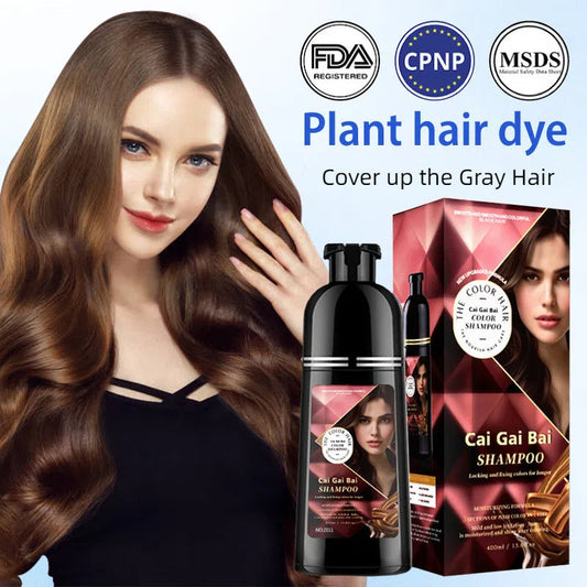 🔥✨ ¡50% DE DESCUENTO! Champú Herbal para Teñir el Cabello al Instante – Color Natural, Sin Amoniaco, Cubre Canas al Lavar, para Hombres y Mujeres 💇‍♀️💇‍♂️