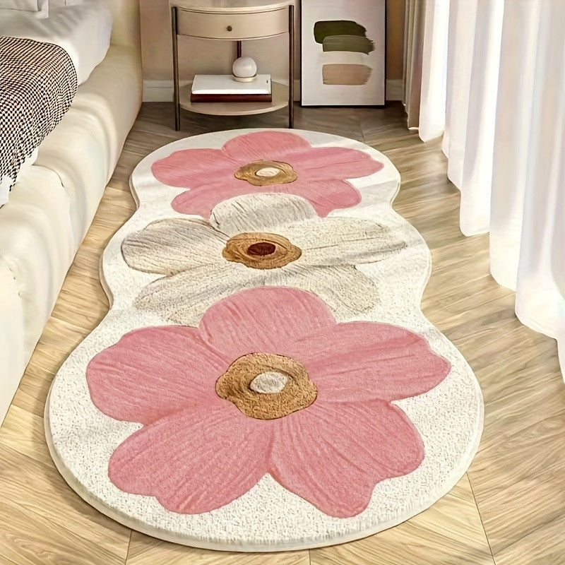🌸Alfombra suave con patrón floral irregular