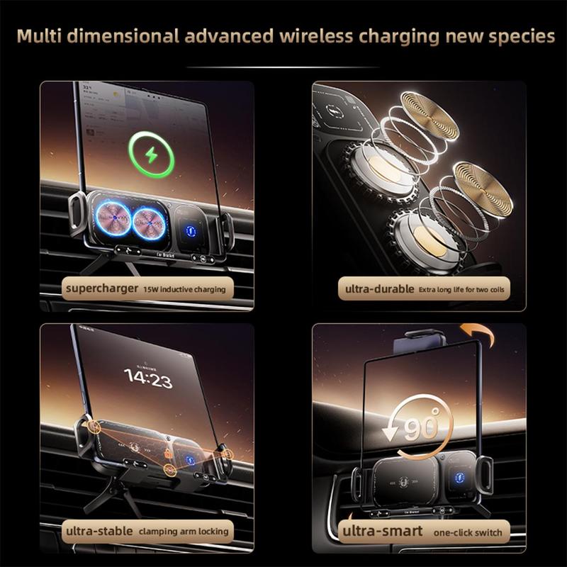 🔥Oferta especial de Año Nuevo: 50% de descuento⚡Soporte inalámbrico para coche de carga rápida de 15 W para smartphones plegables y estánda
