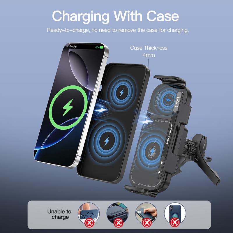 🔥Oferta especial de Año Nuevo: 50% de descuento⚡Soporte inalámbrico para coche de carga rápida de 15 W para smartphones plegables y estánda