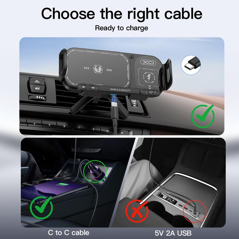 🔥Oferta especial de Año Nuevo: 50% de descuento⚡Soporte inalámbrico para coche de carga rápida de 15 W para smartphones plegables y estánda