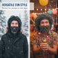 Sombrero estilo punk con peluca sencilla adjunta y barba tejida.
